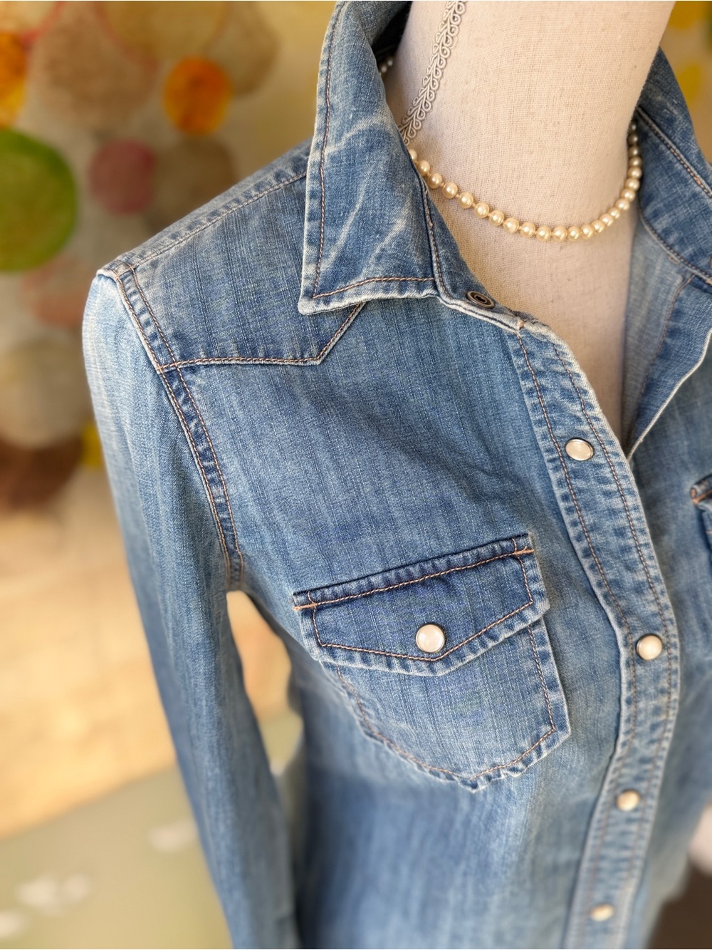 J. Crew Denim Button-Front Shirt - Picture 5 of 14
